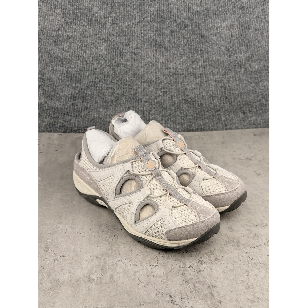 Easy Spirit Search Womens 10W Gray Leather Mesh Walking Shoes New - Picture 2 of 4